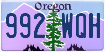 OR license plate 992WQH