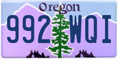 OR license plate 992WQI