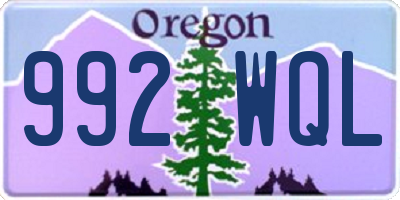 OR license plate 992WQL