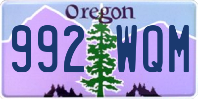 OR license plate 992WQM