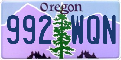 OR license plate 992WQN