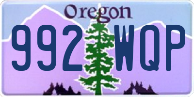 OR license plate 992WQP