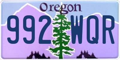 OR license plate 992WQR