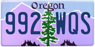 OR license plate 992WQS