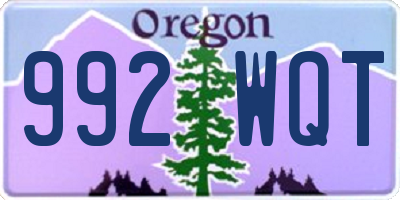 OR license plate 992WQT