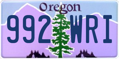 OR license plate 992WRI