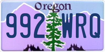 OR license plate 992WRQ