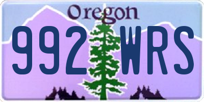 OR license plate 992WRS
