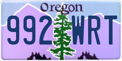 OR license plate 992WRT