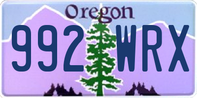 OR license plate 992WRX