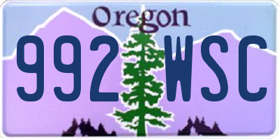 OR license plate 992WSC