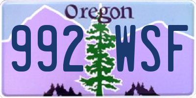 OR license plate 992WSF