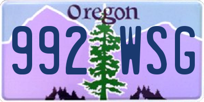 OR license plate 992WSG