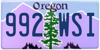 OR license plate 992WSI