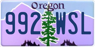 OR license plate 992WSL