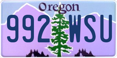 OR license plate 992WSU