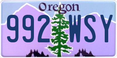 OR license plate 992WSY