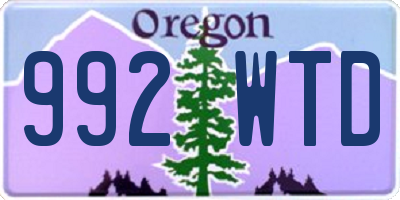 OR license plate 992WTD