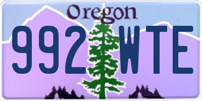 OR license plate 992WTE