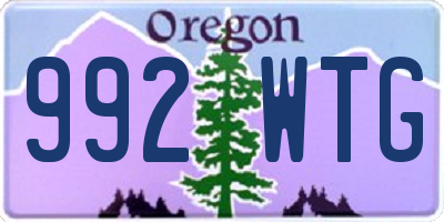 OR license plate 992WTG