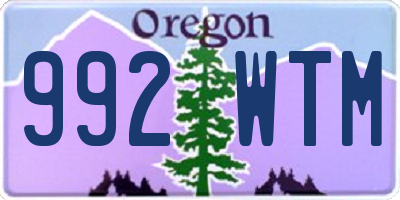 OR license plate 992WTM