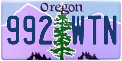 OR license plate 992WTN