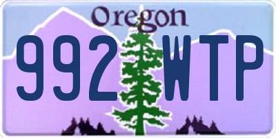 OR license plate 992WTP