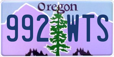 OR license plate 992WTS