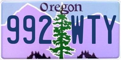 OR license plate 992WTY