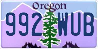 OR license plate 992WUB