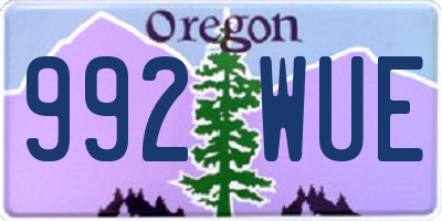 OR license plate 992WUE