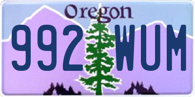 OR license plate 992WUM