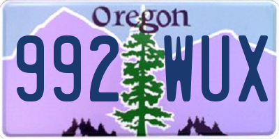 OR license plate 992WUX