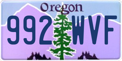 OR license plate 992WVF