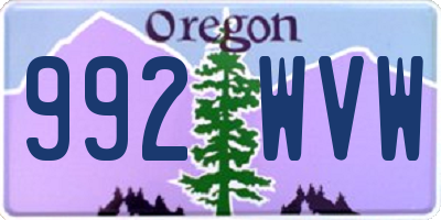OR license plate 992WVW
