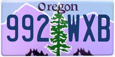 OR license plate 992WXB