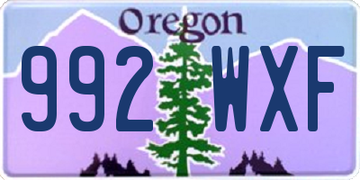 OR license plate 992WXF