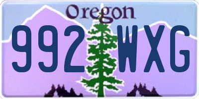 OR license plate 992WXG