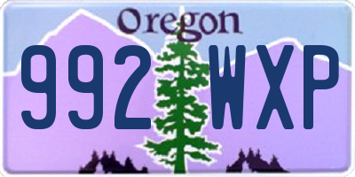 OR license plate 992WXP