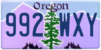 OR license plate 992WXY