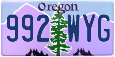 OR license plate 992WYG