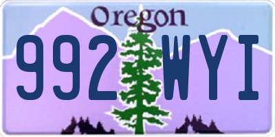 OR license plate 992WYI