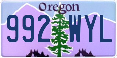 OR license plate 992WYL