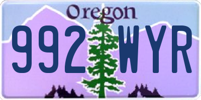 OR license plate 992WYR