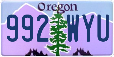 OR license plate 992WYU