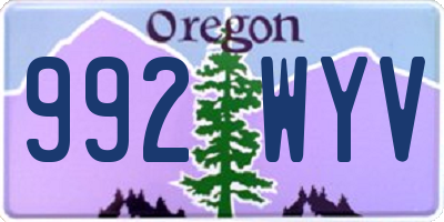 OR license plate 992WYV
