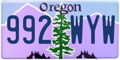 OR license plate 992WYW