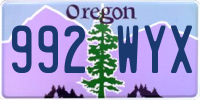 OR license plate 992WYX