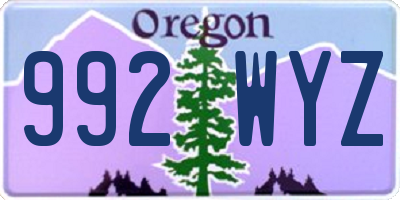 OR license plate 992WYZ
