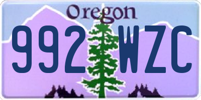 OR license plate 992WZC
